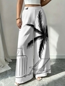 Große Größen Wide-Leg-Tropisch-Blumenprint-Hose