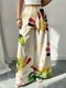 Große Größen Wide-Leg-Tropisch-Blumenprint-Hose