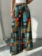 Große Größen Wide-Leg-Tropisch-Blumenprint-Hose