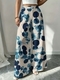 Große Größen Wide-Leg-Tropisch-Blumenprint-Hose