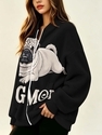 Herzprint Deutscher Samt Reißverschluss-Jacke Für Damen