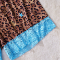 Leopard print Leopard Print Lace Splicing Cami And Shorts Loungewear Set For Women