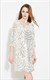 Paillettenverziertes kurzes Kleid mit 3/4-Ärmeln