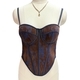 Damen-Corsagen-Camisole-Top aus Denim-Cord