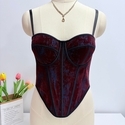Damen-Corsagen-Camisole-Top aus Denim-Cord