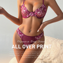 Bordeauxrotes Push-Up-BH-und-Höschen-Set aus Spitze mit hohlem Dreiecksdesign