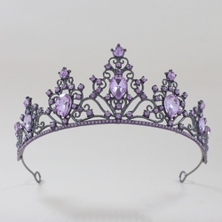 Gunmetal Black With Purple Rhinestones