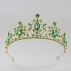 Imitation Gold With Green Rhinestones