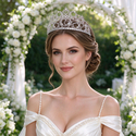 Braut-Haarkamm-Tiara mit achtzackigem Stern