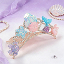 Prinzessinnen-Kronen-Haarschmuck aus Legierung im Ozean-Muschel-Fischschwanz-Design