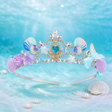 Prinzessinnen-Tiara aus Legierung im Ozean-Design mit Seestern- und Muscheldekoration
