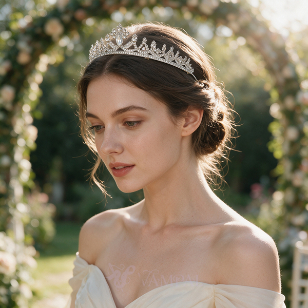 Minimalist Rhinestone Bridal Tiara Crown