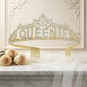 Rhinestone Crown Hair Comb Alloy Headpiece