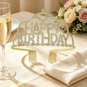 Elegant Alloy Birthday Crown Hair Comb Tiara