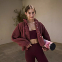 Women's Fleece Stand Collar Jacket Lightweight Warm Coat