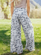 Multi-color Loose Camouflage Print Wide-Leg Pants For Women