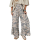 Multi-color Loose Camouflage Print Wide-Leg Pants For Women