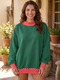 Women's Patchwork Contrast Color Long Sleeve Sweatshirt