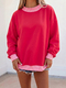 Women's Patchwork Contrast Color Long Sleeve Sweatshirt
