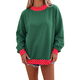 Women's Patchwork Contrast Color Long Sleeve Sweatshirt