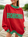 Letter Print Half Turtleneck Long Sleeve Pullover Sweatshirt