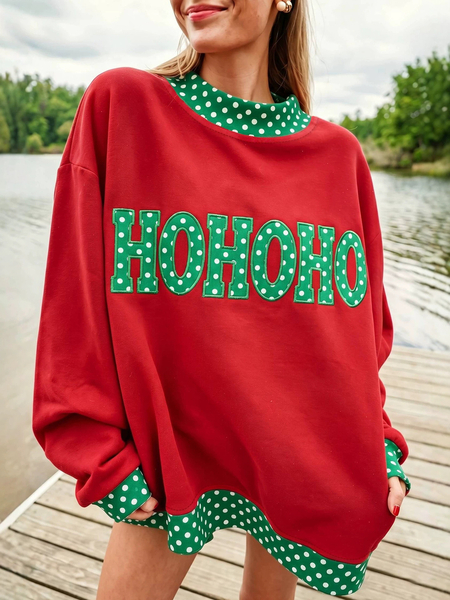 Letter Print Half Turtleneck Long Sleeve Pullover Sweatshirt