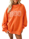 Letter Print Half Turtleneck Long Sleeve Pullover Sweatshirt