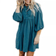Solid Color Corduroy High Waist Short Dress