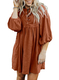 Solid Color Corduroy High Waist Short Dress
