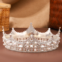 Vintage Gold Electroplated Round Crown Pearl Hair Accessory