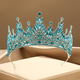 French Vintage Blue Diamond Crown Tiara