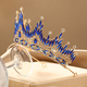 French Vintage Blue Diamond Crown Tiara