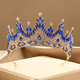 French Vintage Blue Diamond Crown Tiara