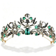 Antique gold green Green Crystal Vintage Baroque Bridal Tiara Crown