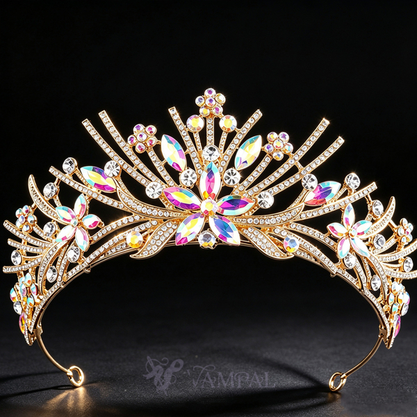 Rhinestone Flower Bridal Tiara Crown Headband