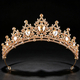 Crystal Princess Crown Headpiece For Women Elegant Rhinestone Tiara Hairband