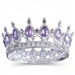 Thick Silver White Diamond + Light Purple