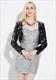 Damen kurze Jacke mit langen Ärmeln Pailletten & Perlenbesatz