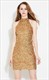 Einfaches elegantes ärmelloses kurzes Etuikleid mit Pailletten Cocktailkleid