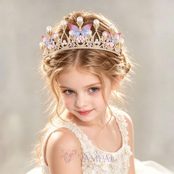 Butterfly crown handmade headpiece Girls' Crystal Tiara Crown Headpiece