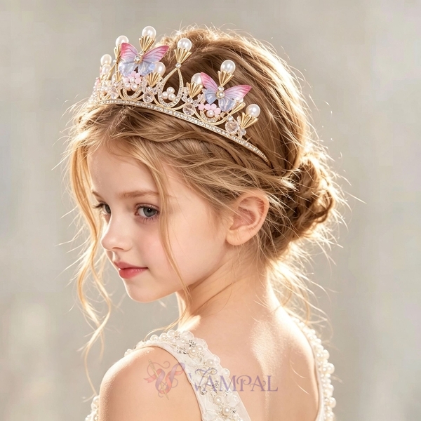 Butterfly crown handmade headpiece Girls' Crystal Tiara Crown Headpiece