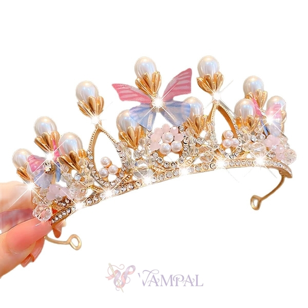 Butterfly crown handmade headpiece Girls' Crystal Tiara Crown Headpiece