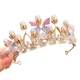 Butterfly crown handmade headpiece Girls' Crystal Tiara Crown Headpiece