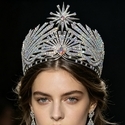 Baroque Pearl Crown Headpiece For Pageant Runway Performance