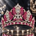 Crystal Bridal Large Crown Baroque Tiara