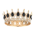Baroque Full-Round Crown Bridal Tiara With Rhinestones