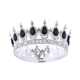 Baroque Full-Round Crown Bridal Tiara With Rhinestones