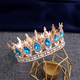 Baroque Full-Round Crown Bridal Tiara With Rhinestones
