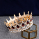 Baroque Full-Round Crown Bridal Tiara With Rhinestones