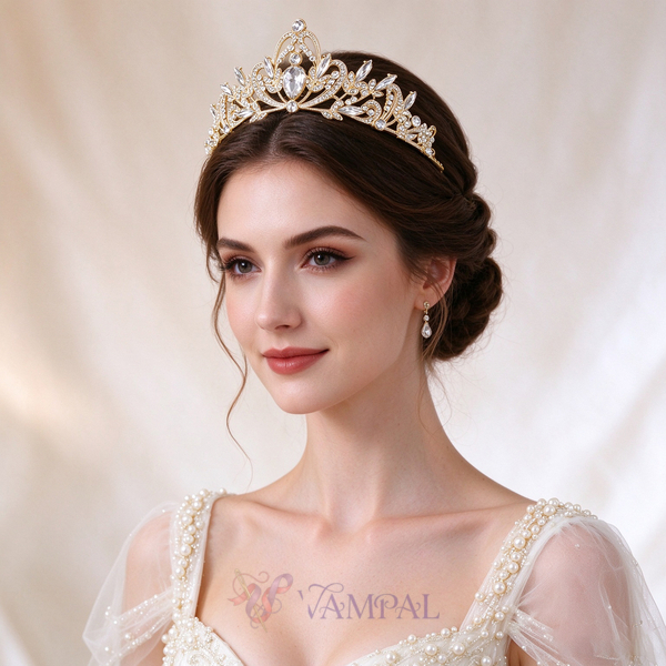 Baroque Rhinestone Princess Tiara For Bridal Wedding